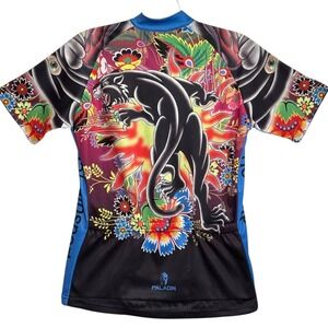 Paladin Cycling Jersey Women Multicolor Panther Tattoo Full Zip Road Bike Bold L